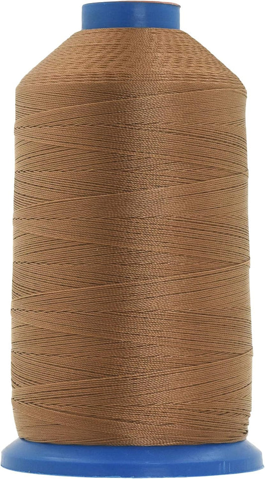 Mandala Crafts Bonded Nylon Thread - Russet Brown Heavy Duty Sewing Threads - 800 YDs Size 207 630D T210 Tex 210 for Leather, Jeans, Weaving, Outdoor, Marine, Upholstery