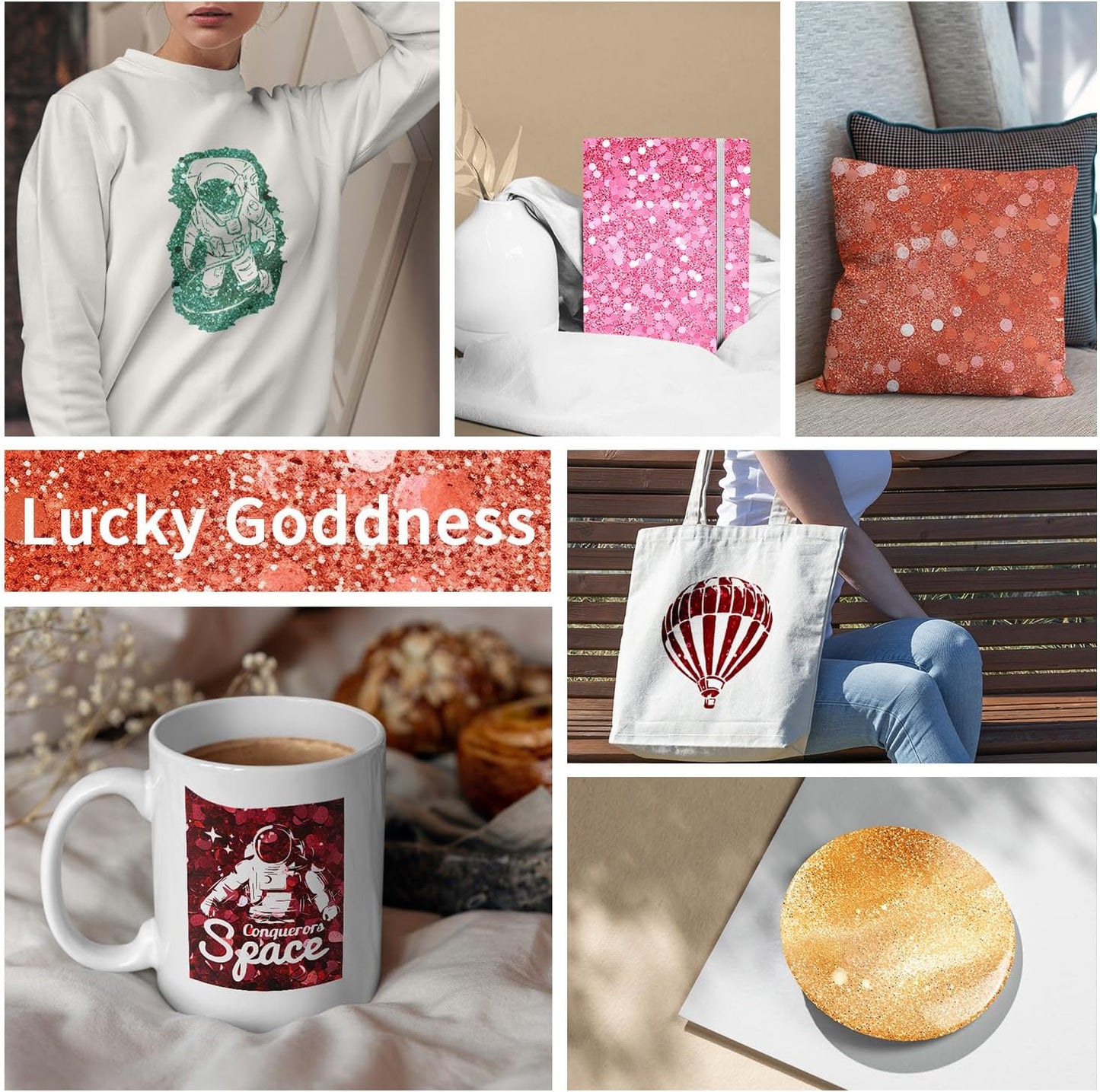 Glitter Sublimation Transfer Sheets for Heat Press Machine,Green P Gold Sublimation Paper for Tumblers Blanks Tshirts,12 Sheets 12x12inch