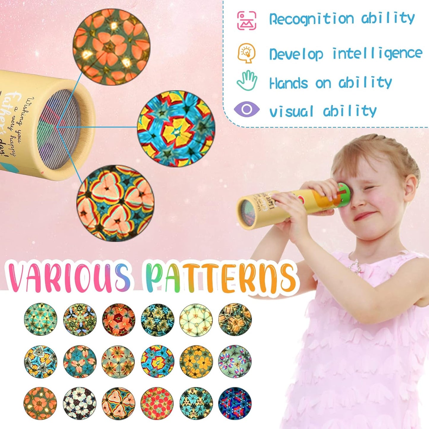 Chivao 30 Pcs Classic Kaleidoscopes Kids Vintage Toys, Return Gifts for Kids Birthday Mini Kaleidoscope Kit for School Classroom Prizes, Stock Stuffers Bag Fillers, Random Colors(Elegant Style)