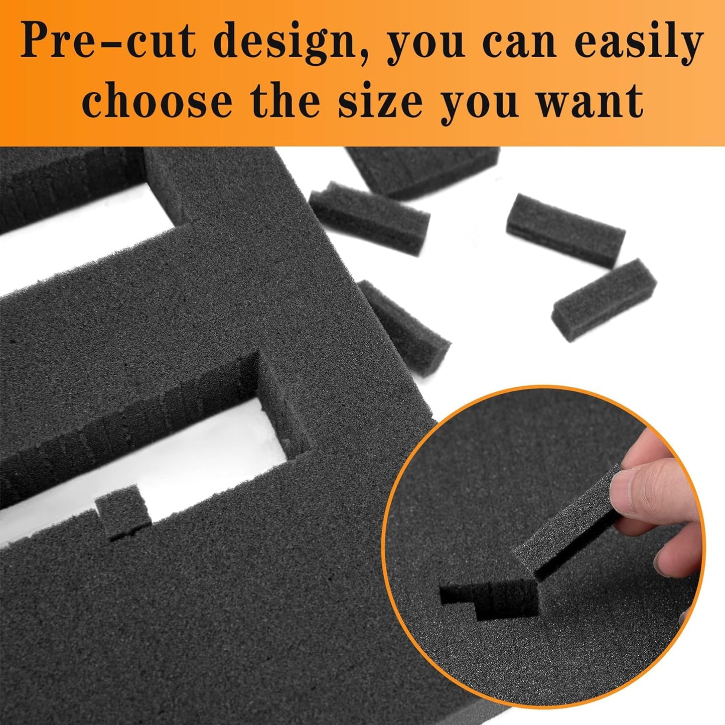 8-Piece Pick & Pluck Foam Insert - 2 Sizes - Pre-Cut Sheet Foam for Board Game Box Cases & Storage Drawer (12 Inch Long)