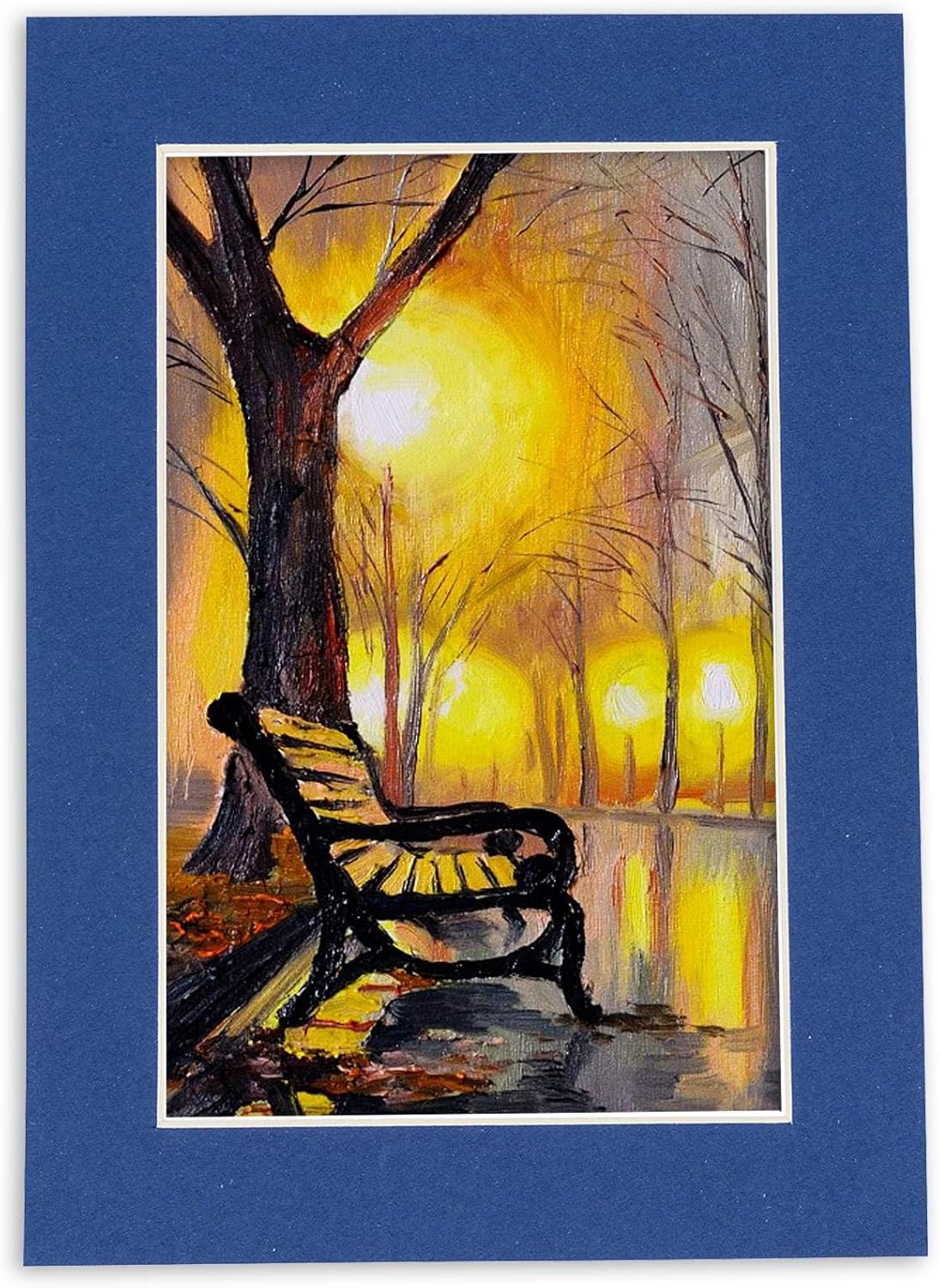 Poster Palooza 8.5x11 Mat Bevel Cut for 7x9 Photos - Acid Free Bottle Blue Precut Matboard - For Pictures, Photos, Framing - 4-ply Thickness