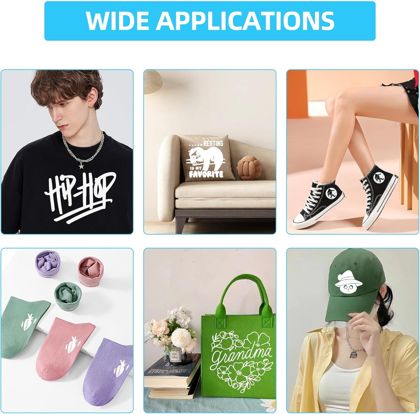 Guangyintong White HTV Heat Transfer Vinyl Rolls, 12" X 100ft Iron on Vinyl PVC Adhesive for T-Shirt, Easy to Cut & Weed for DIY Design