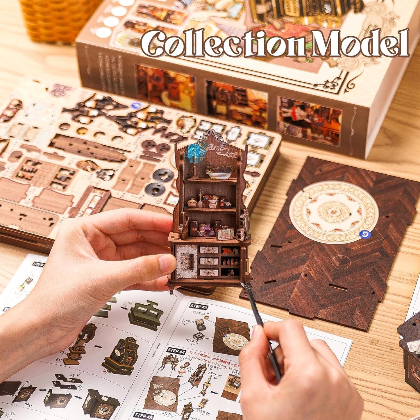 Fsolis Book Nook Kit, DIY Miniature Dollhouse Kit for Adults Bookshelf Decor Birthday for Women Teens Craft Lovers (Grandpa's Antiques Store)