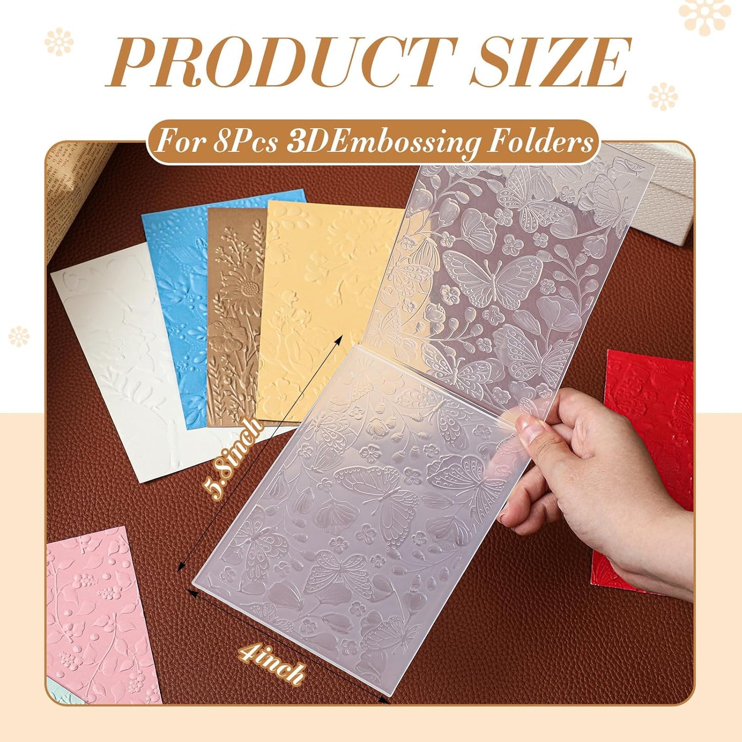 Geiserailie 8 Pcs Embossing Folders Embossing Machine Template Paper Card Folders for Christmas Card Making DIY Flower Scrapbook Photo Album Craft Decoration 5.9 x 4.1 Inch (Elegant Style)