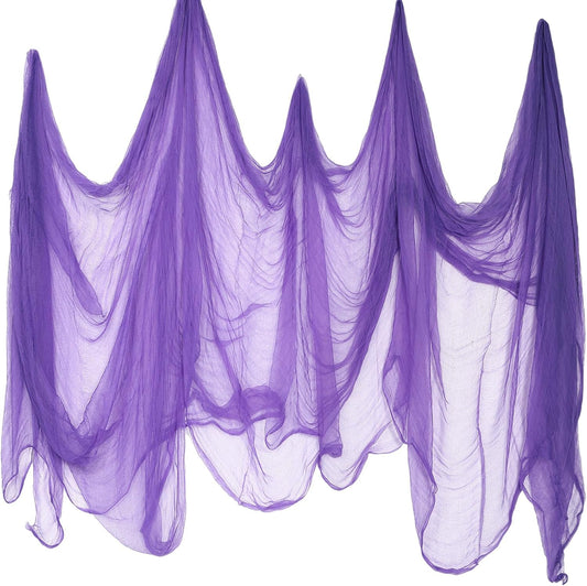 Boao Halloween Cheese cloth 29.92 x 590.55 Inch Purple Cheesecloth Roll for Crafts Large Cotton Muslin Gauze Fabric for Halloween Outdoor & Indoor Spooky Decoration