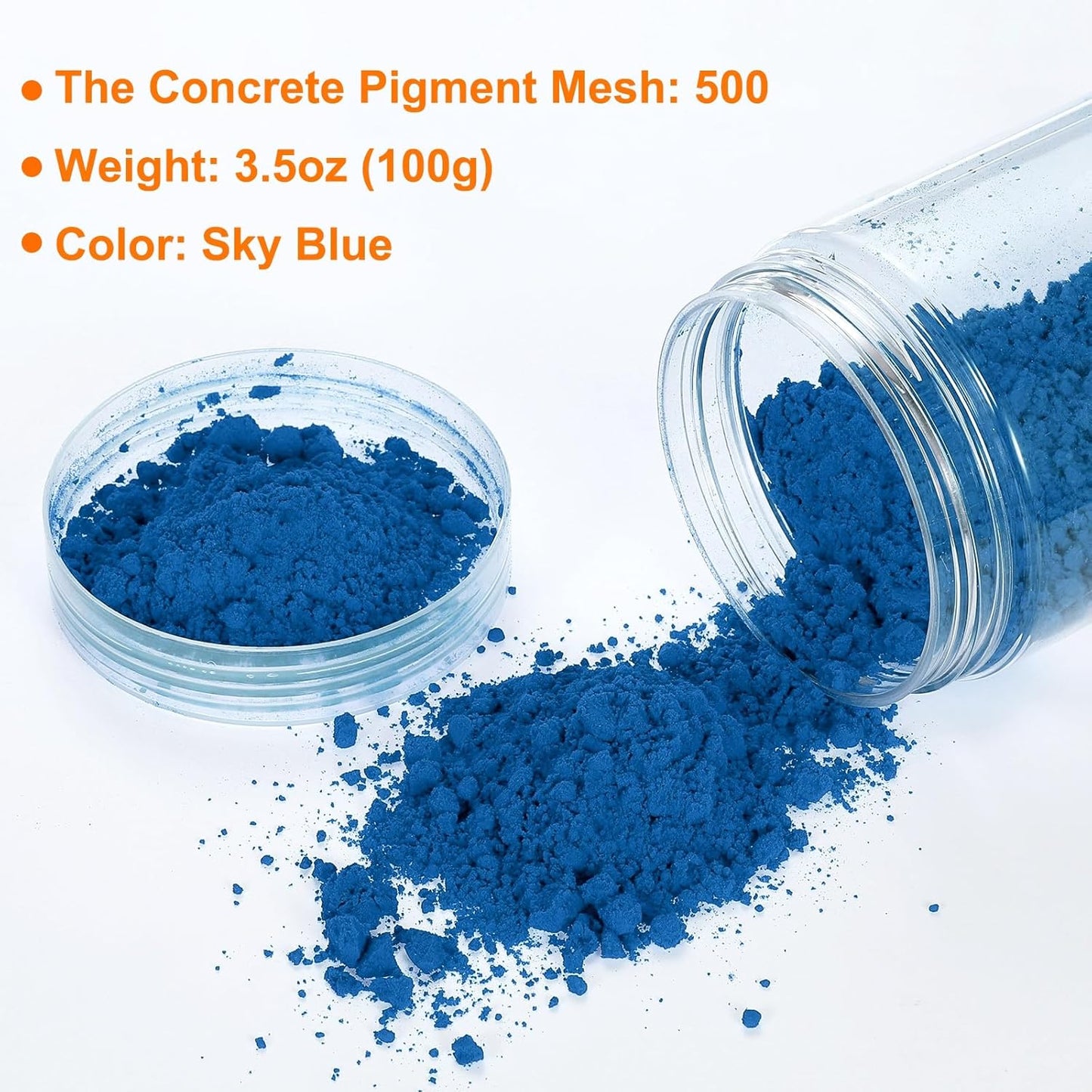 HARFINGTON Iron Oxide Powder Concrete Pigment 500 Mesh 3.5oz (100g) Iron Oxide Grout Pigment for Pastel Tile Paint Concrete Cement, Sky Blue
