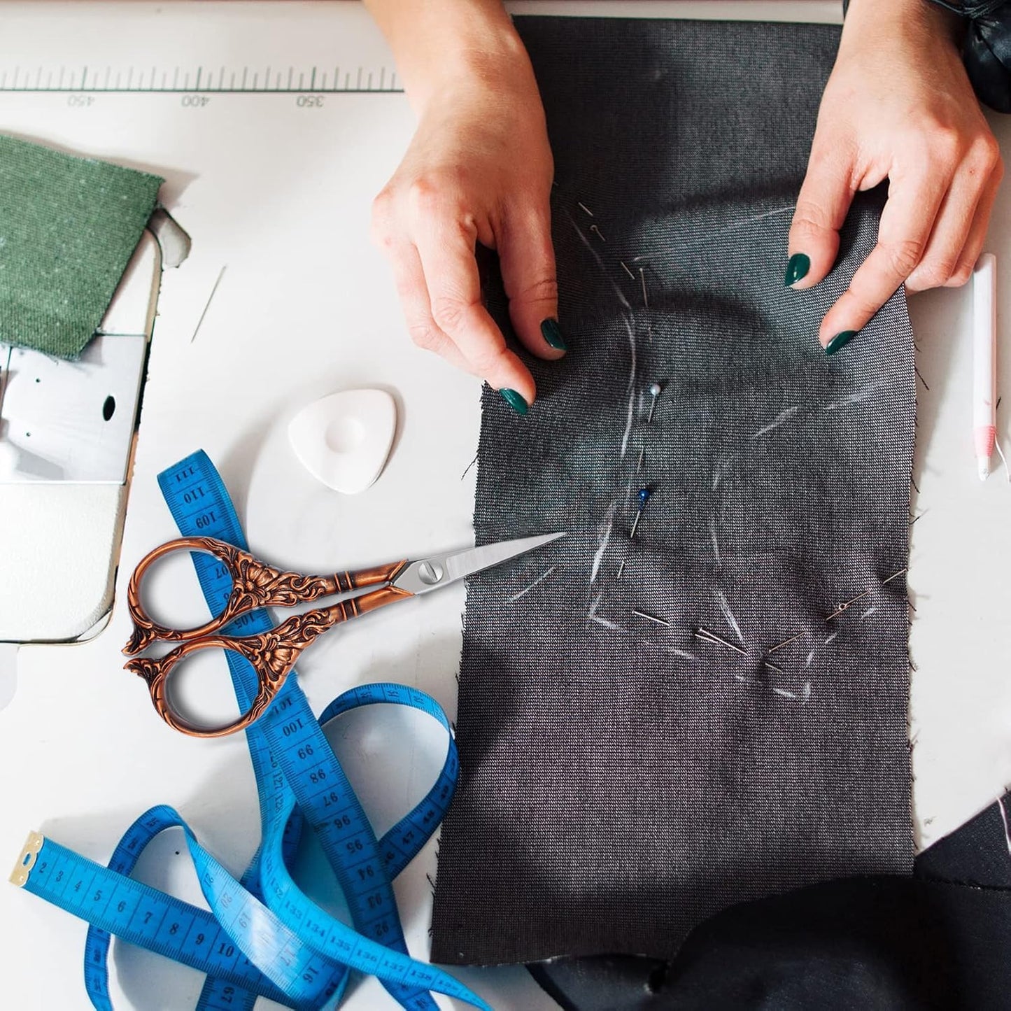 BIHRTC 4.5Inch Vintage Crochet Embroidery Scissors Small Sharp Pointed Stainless Steel Scissors for Sewing Craft Needwork Needpoint Artwork DIY Tool Scissor Bronze Scissor