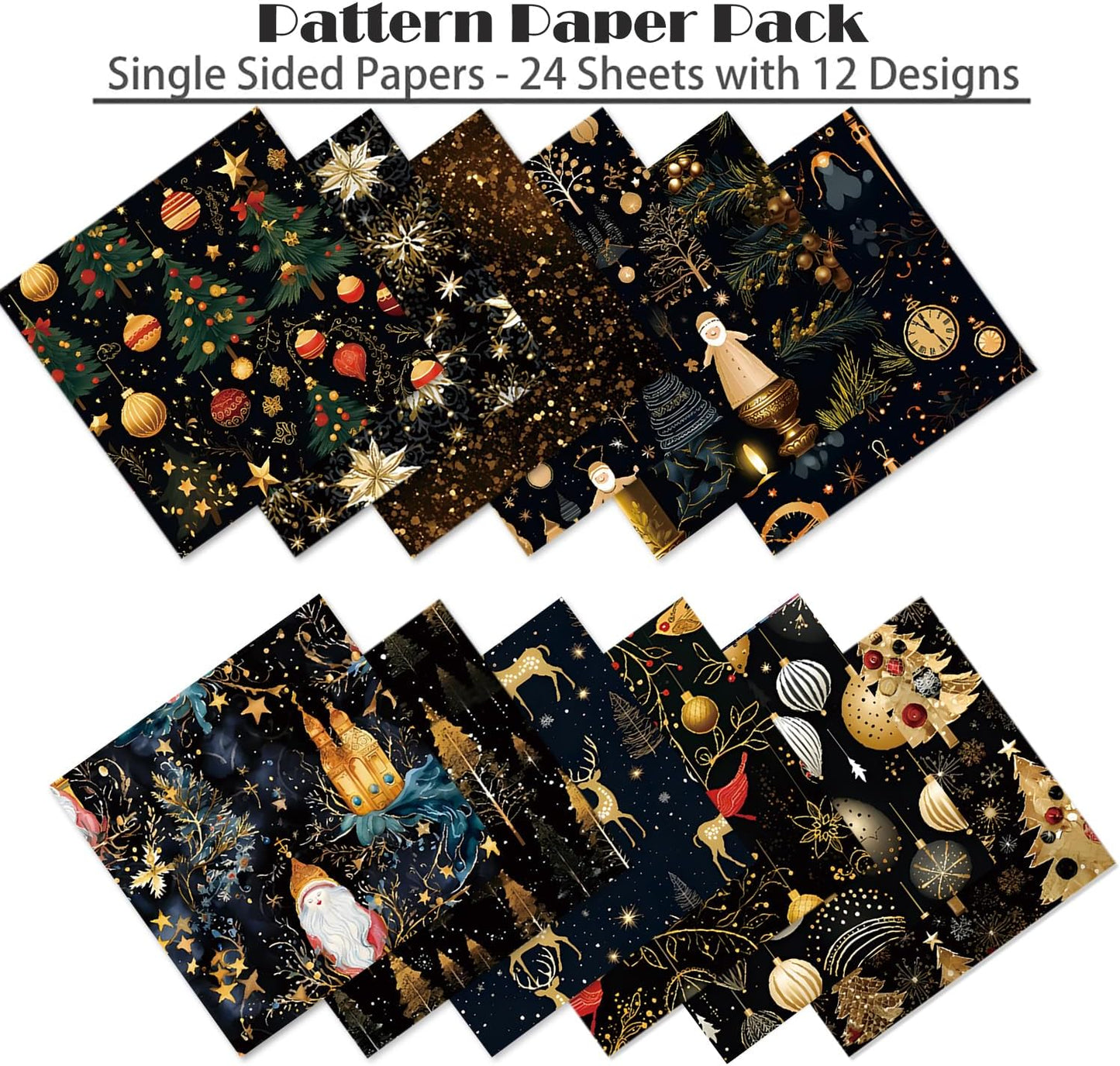 YASMEN 6"x6" Scrapbook Paper Pad - 24 Sheets of Patterned Cardstock for Card Making, Scrapbooking, Junk Journal, DIY Gift Cards - Single-Sided Decopodge Decorative Craft Paper