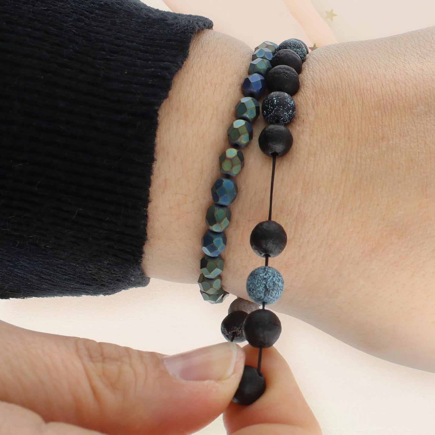 The Beadsmith Opelon Stretch Cord – Elastic Beading Fiber, Black, 0.4 mm Diameter, 5 Meters (16.4 ft) Spool