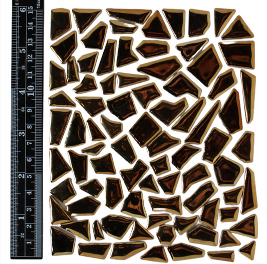Ceramic Mosaic Tiles for Crafts & Art Projects 200 Grams Vibrant Colors Pieces Fit Together Like a Puzzle Endless Creative Ideas for Mosaic Art DIY Hobbies Small Sizes (Metallic Gold)