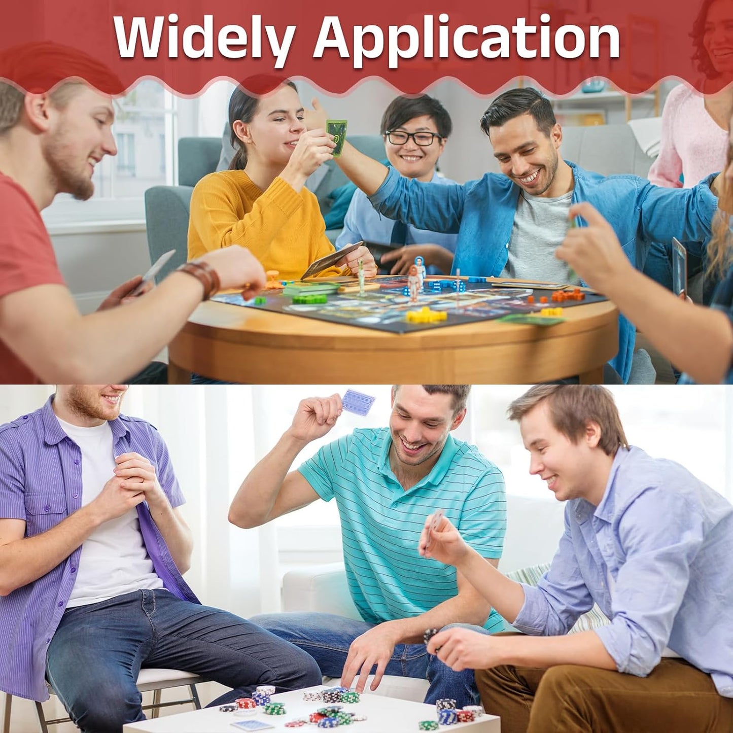 uxcell 24Pcs Magic Dice Counters, Acrylic D6 Life Token Dice Set with Pouch for Standard Cards Gaming Accessories, White, Black, Red & Black, Green & Black