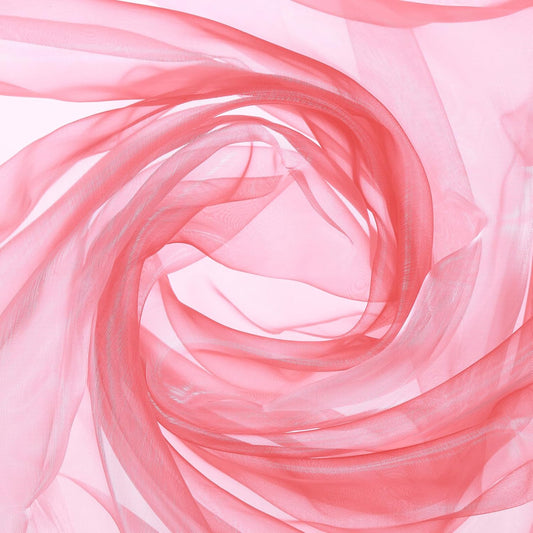 MECCANIXITY Iridescent Sheer Organza Fabric, 2 Yards x 59 Inches Solid Holographic Shiny Fabric Organza Cloth for Wedding, Curtains, Costume, Photo Background, Gradient Watermelon Red
