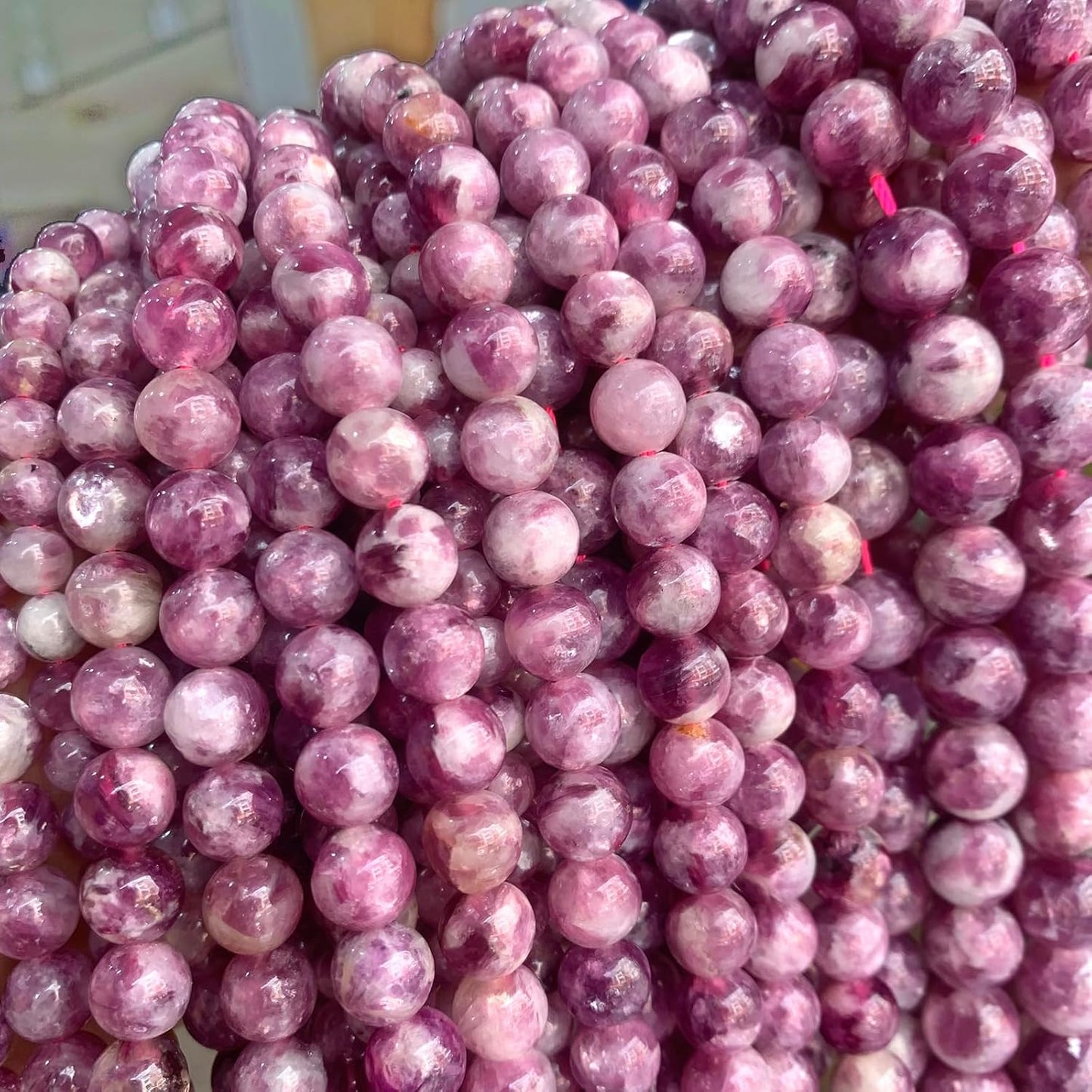 45PCS 8MM Natural Stone Purple Emerald Beads Round Loose Beads for Jewelry Making DIY Bracelet Necklace Accessories 15"