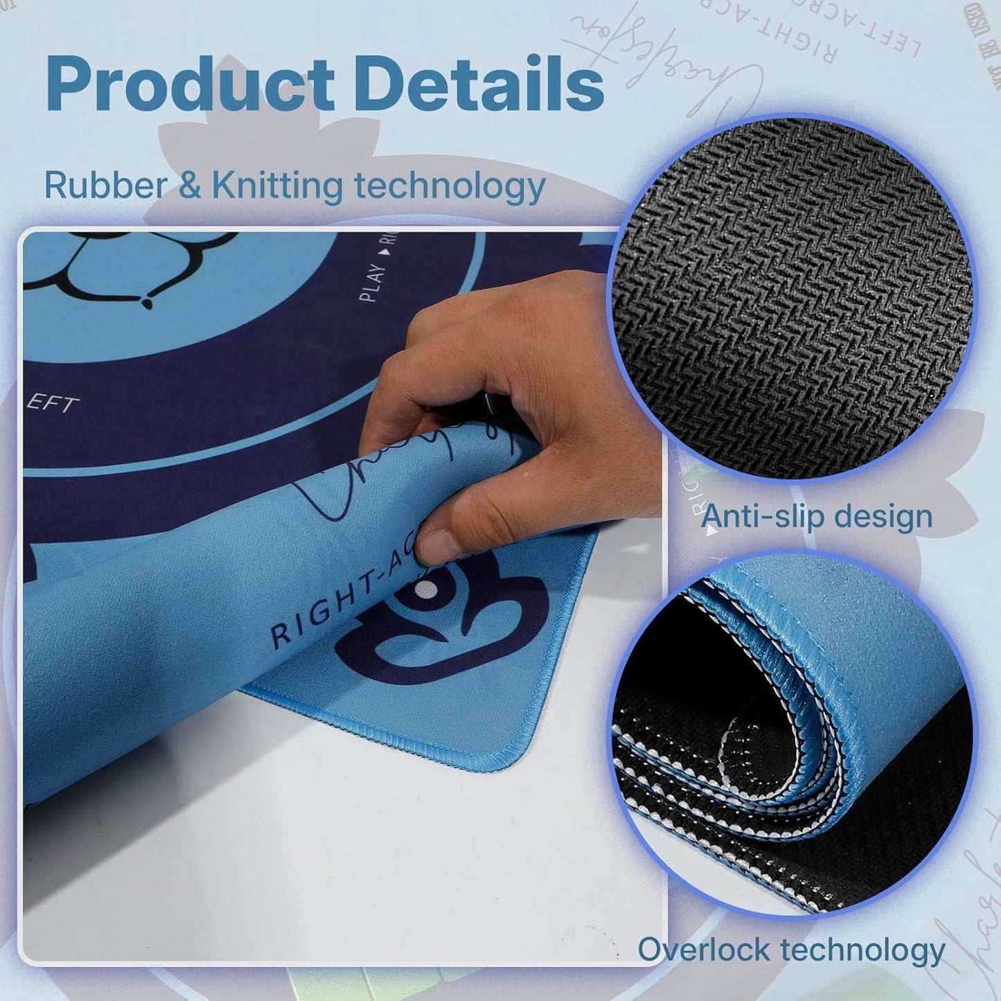 Mahjong Mat, Mahjong Mat for Table, Comes with 1 Velvet Mahjong Mat Storage Bag, with 2025 Mahjong Cards (4pcs), Fit for Mahjong/Poker/Board Games/Card Games/Dominoes (Blue)