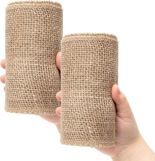 Natural Burlap Fabric Roll 10 Yards - 6 Inch Jute Ribbon for DIY Gift Wrapping, Craft Projects, Wedding, Christmas, Home Decoration (15 cm)
