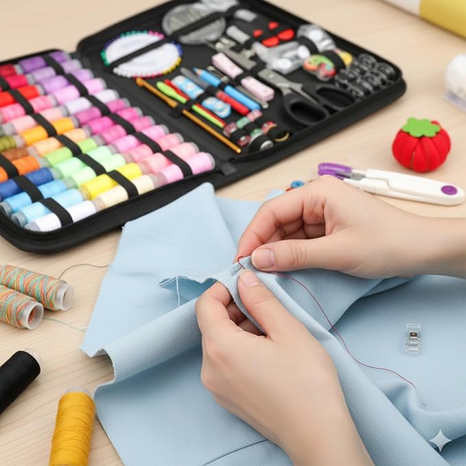 Forypretty Sewing Kit for Adults, 240 PCS Needle and Thread Kit for Sewing with Tailor Scissors & Accessories, 43 XL Thread Spools, Travel Sewing Kit for Beginners