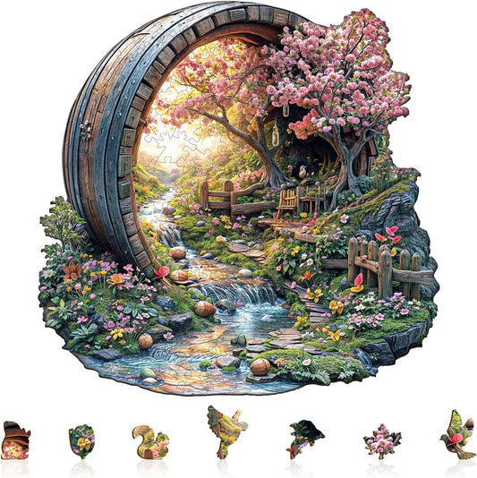 Wooden Puzzles for Adults, Spring Flower Wooden Jigsaw Puzzle for Adults, 280 Piece Unique Animal Shape Wood Puzzles Adult, Birthday Party Gifts for Friends & Family Game Home Decor (L-13.4 * 13.1in)