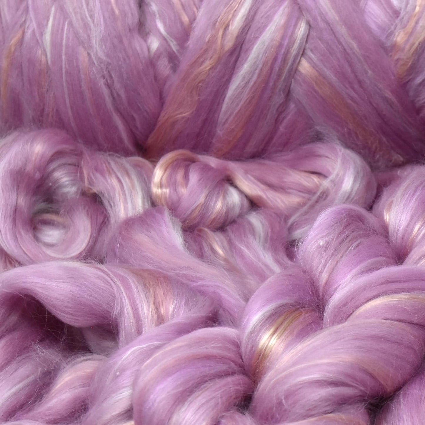 Merino Silk Luxe Tonal Designer Blend. Superfine Merino, Mulberry Silk, Tussah Silk. Top Roving for Spinning or Felting. Pastel Passion 1oz