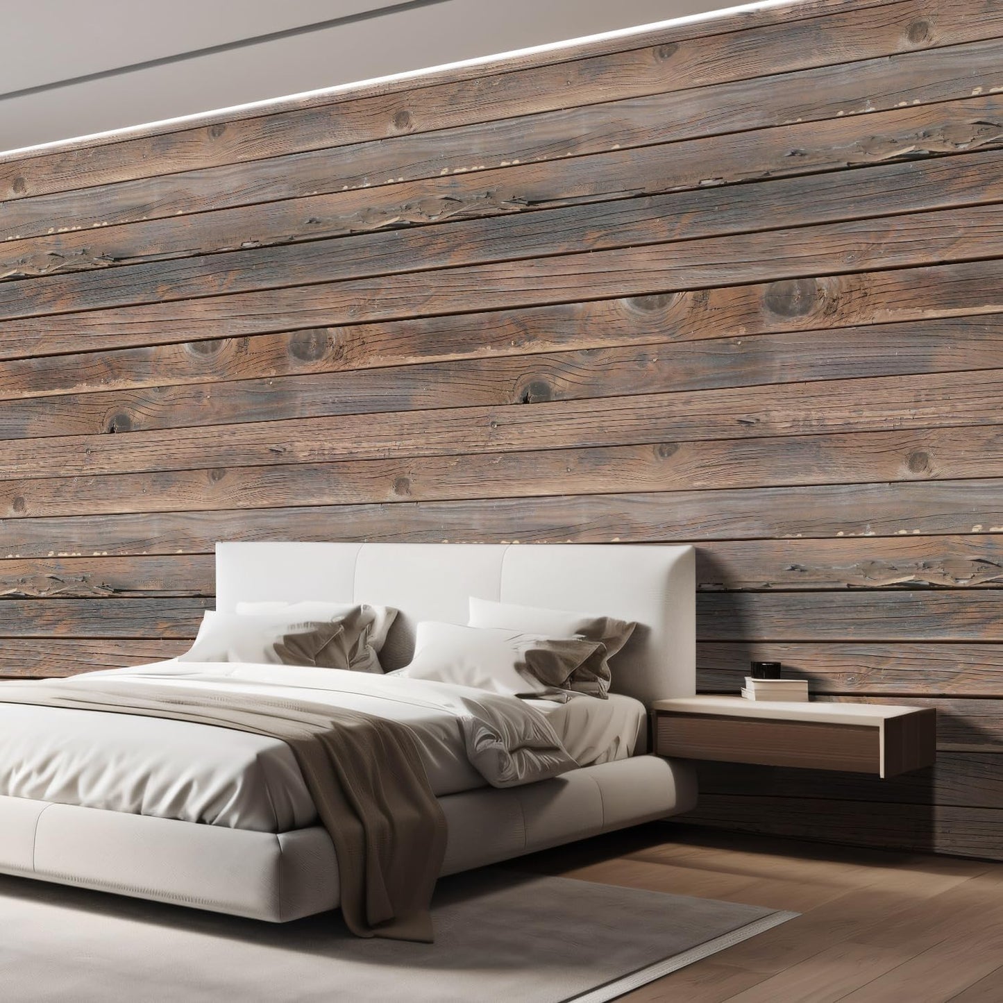 wall26 Wall Sticker/Wall Mural Horizontal Brown Vintage and Retro Wood Textured, Not Peel and Stick, Non-Woven Wallpaper Decorative for Bedroom, Living Room, Office - 120x144 inches