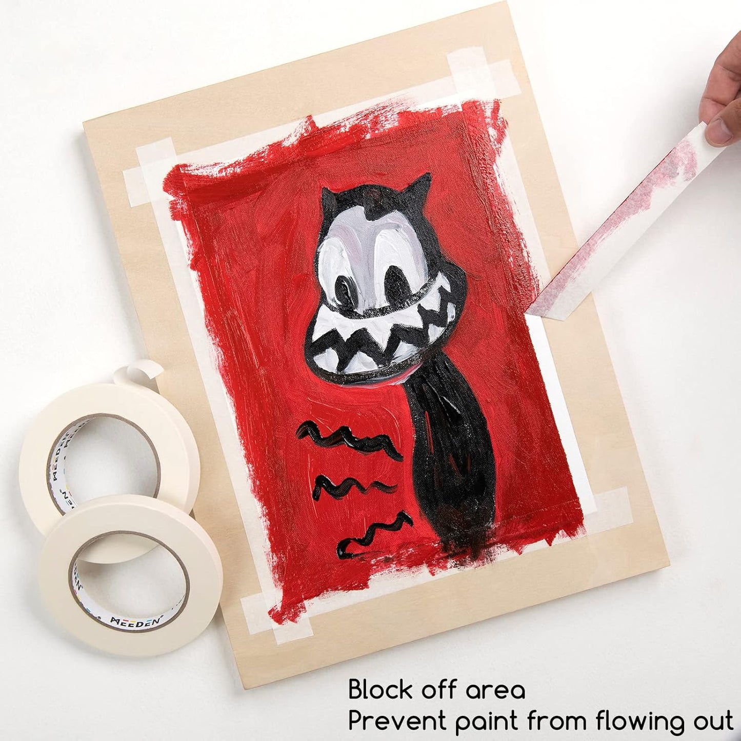 MEEDEN 6 Packs White Artist Tape, 0.5" 0.75" 1.0" x 60 Yard, Multi-Sized Masking Art Tape, Acid-Free Painters Tape for Painting Drafting Canvas Framing, General Purpose for Craft, Office, School