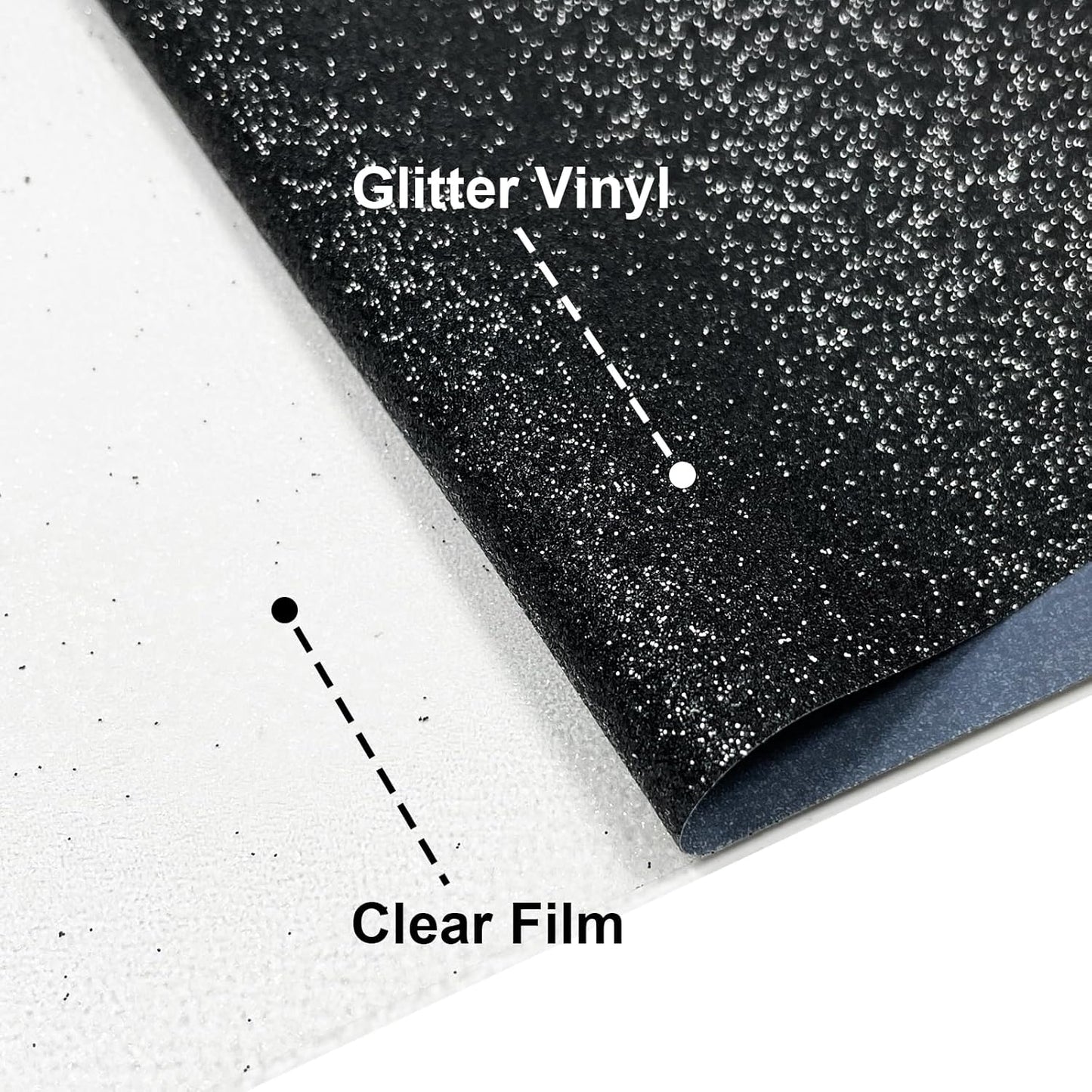 Black Glitter HTV Heat Transfer Vinyl, 12" x 8ft lron on Vinyl, for T-Shirt Ironing, Vinyl HTV Easy to Cut and Weed, The Best Choice for DIY Creativity. (Black, 12" x 8ft)