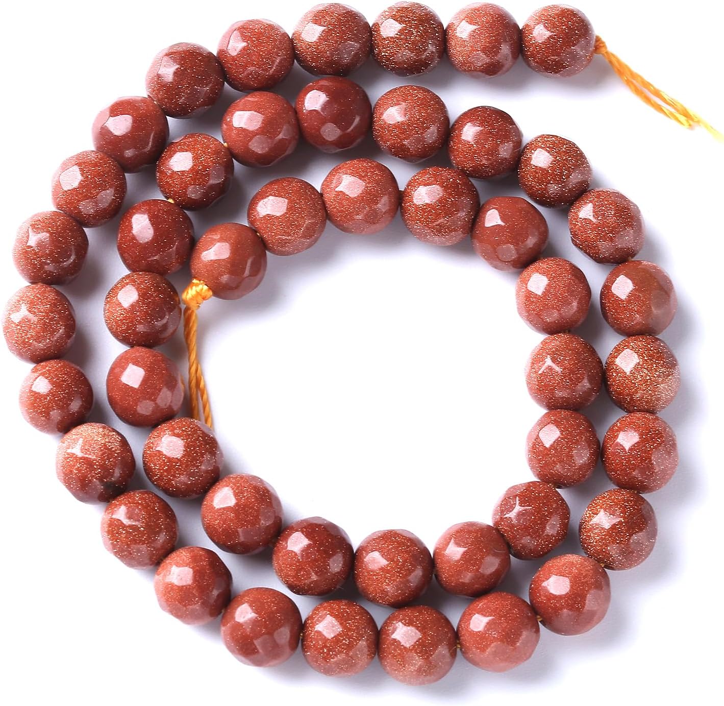 60pcs 6mm Natural Gold Sandstone Beads Faceted Stone Energy Healing Beads for Jewelry MakingDIY Bracelet Necklace Accessories 15" (6mm, Faceted Gold Sandstone)