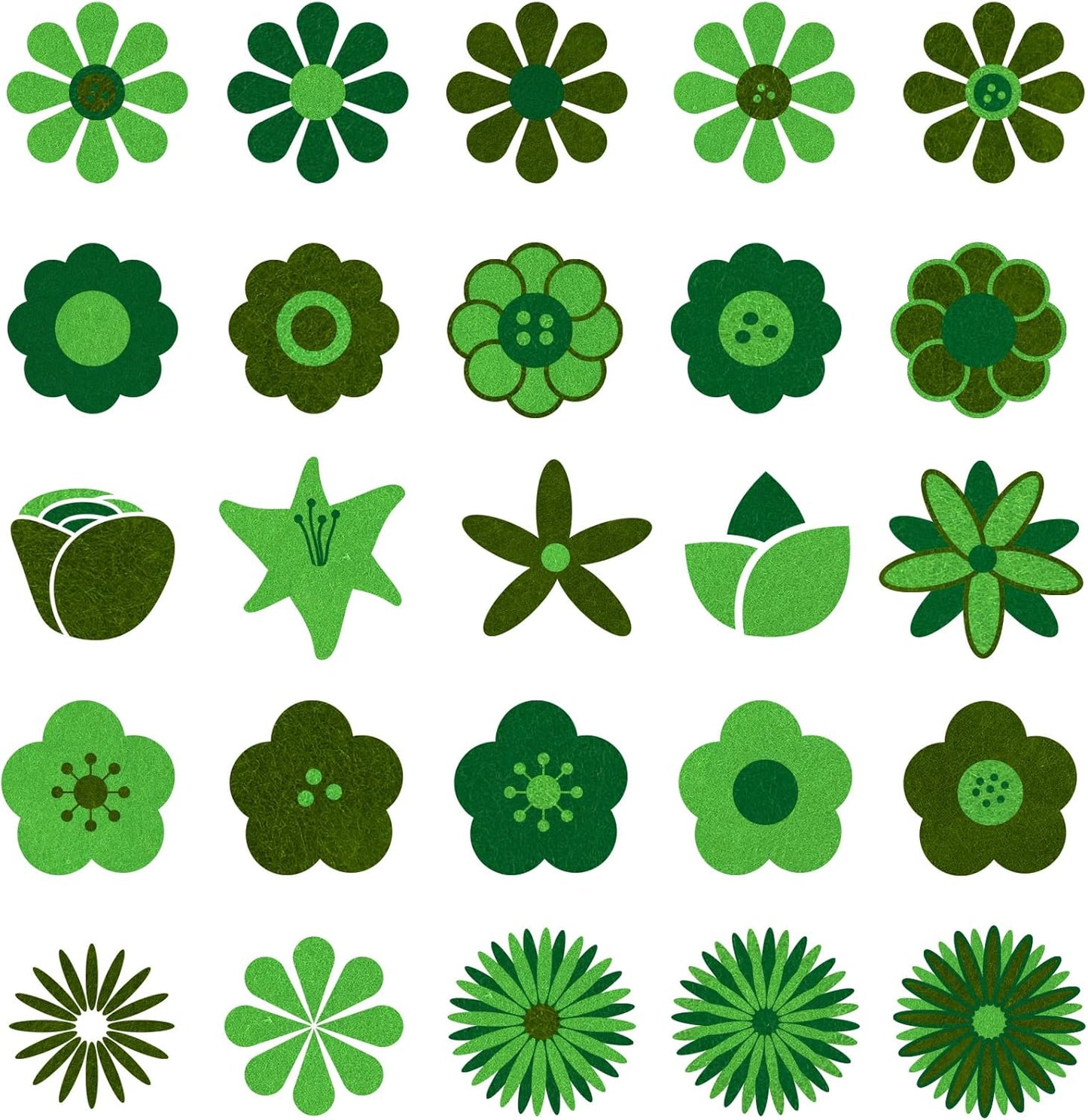 Whaline 18Pcs Felt Fabric Sheets Soft Thick Assorted Green Craft Felt Pack for DIY Craft Sewing Patchwork Art Projects, 3 Colors, 7.9 x 11.8 Inch