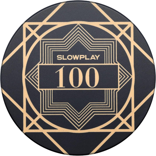 SLOWPLAY Nash Ceramic Poker Chips in Bulk, Casino Grade Ceramic 10-Gram Poker Chip for Texas Hold'em, 39mm Professional Chips Pack of 50 with Denomination of 100