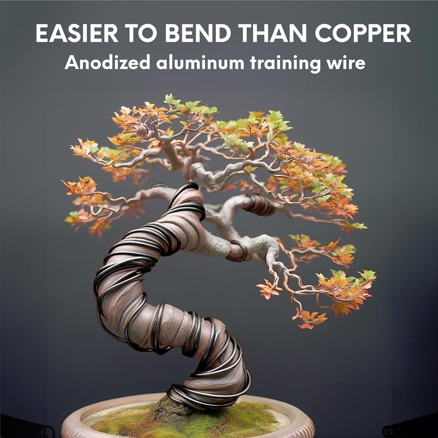 UTILE Bonsai Wire - Armature Aluminum Wire 100 ft 17 Gauge 1.4 mm Bonsai Training Wire, Tree Kit, Plant, Sculpting, Crafts, Bendable, Gardening, Beading and Jewelry Making (Copper, Black)