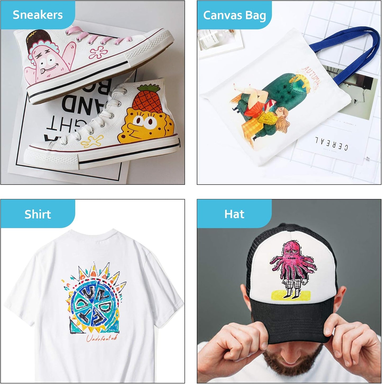 Fabric Markers, Lelix 36 Colors Permanent Fabric Pens for Writing Painting on T-Shirts Clothes Sneakers Canvas, Child Safe & Non-Toxic for Kids Adults