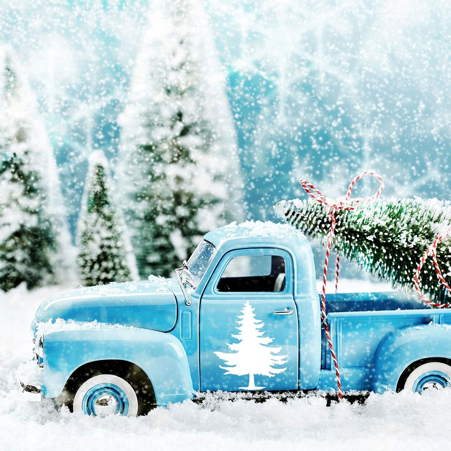 8 Pieces Pine Tree Stencils Art Painting Templates Stencils for Painting on Wood Winter Holiday DIY Wall Floor Decor Supplies (6 x 6 Inch)