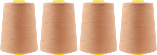 Mandala Crafts 4 Pack of Serger Threads Cones Spools - 20S/2 24000 Yards Polyester Copper Threads for Sergers Machine and Overlock Quilting Sewing Machine