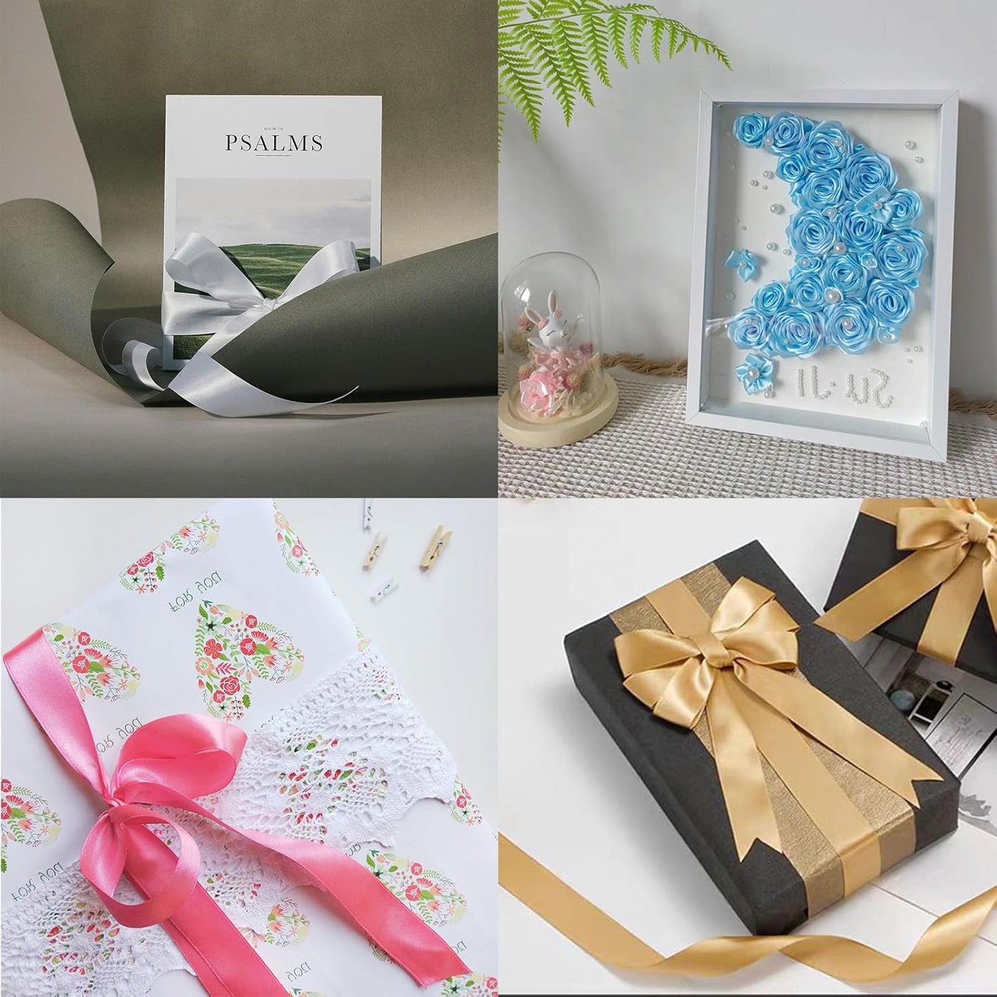 Cream Satin Ribbon 1" X 50 Yards Solid Color Double Faced Ribbons Perfect for Crafts Wedding Decor Bow Making Arts Sewing and More