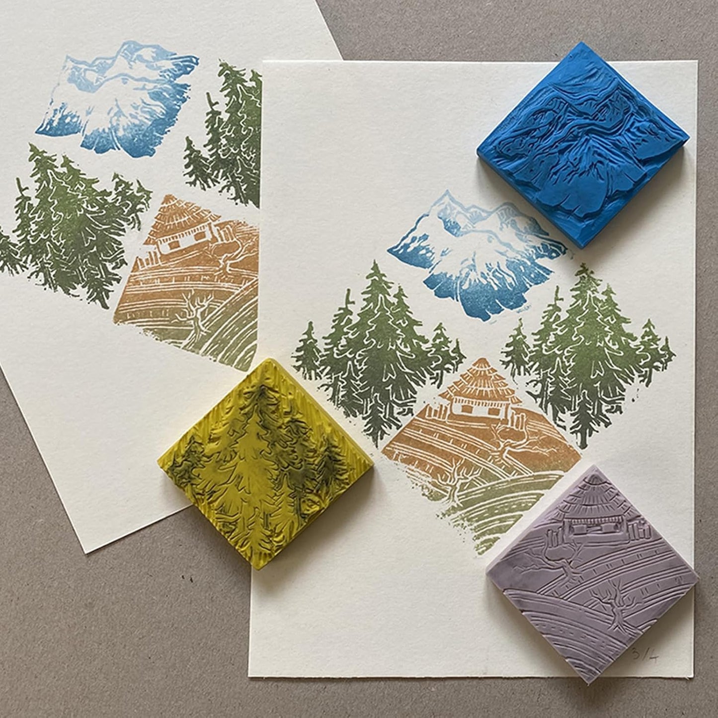 PATIKIL 8Pcs 2" Rubber Carving Blocks, Soft Linoleum Art Carving Block Round Crafts Stamp Making for Printmaking Stamps Carving Supplies, Pink