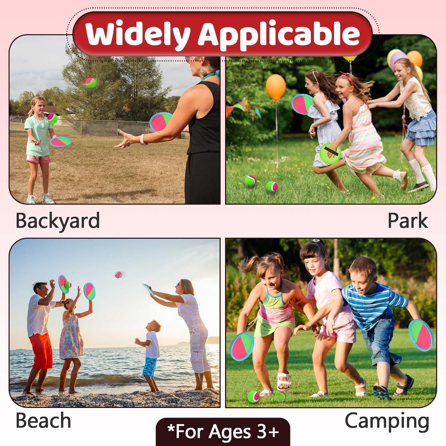 8-Pack Replacement Sticky Balls for Toss and Catch Game, 2.5 Inch Diameter, Hook and Loop Paddle Ball Refills, Outdoor Indoor Sport Toys for Kids, Family, Beach, Backyard Fun