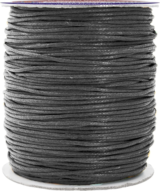 Mandala Crafts 1.5mm 109 Yards Dim Gray Cotton Waxed Cord for Jewelry Making Bracelet Cord Waxed String - Beading String Thread Jewelry Cords for Necklaces String