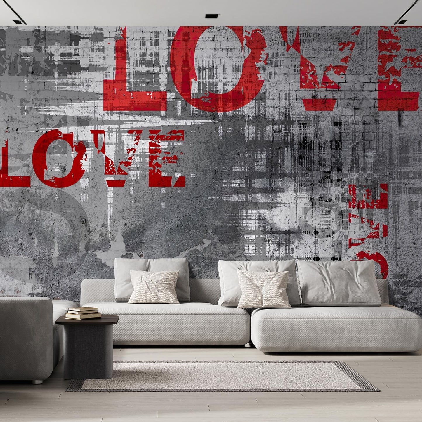 wall26 Wall Sticker/Wall Mural Love Letters Graffiti, Not Peel and Stick, Non-Woven Wallpaper Decorative for Bedroom, Living Room, Office - 96x120 inches