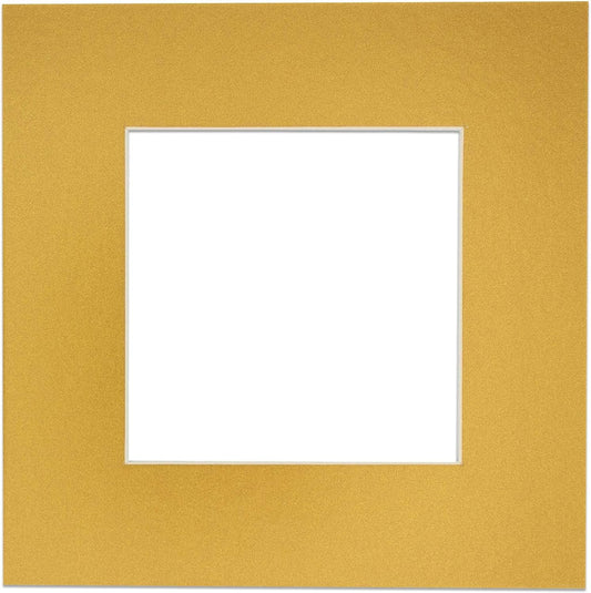 11x14 Mat for 8.5x11 Photo - Precut Metallic Gold Picture Matboard for Frames 11 x 14 Inches - Bevel Cut to Display Art 8.5 x 11 Inches - Acid Free Pack of 10 MATS with Backing Boards & Clear Bags