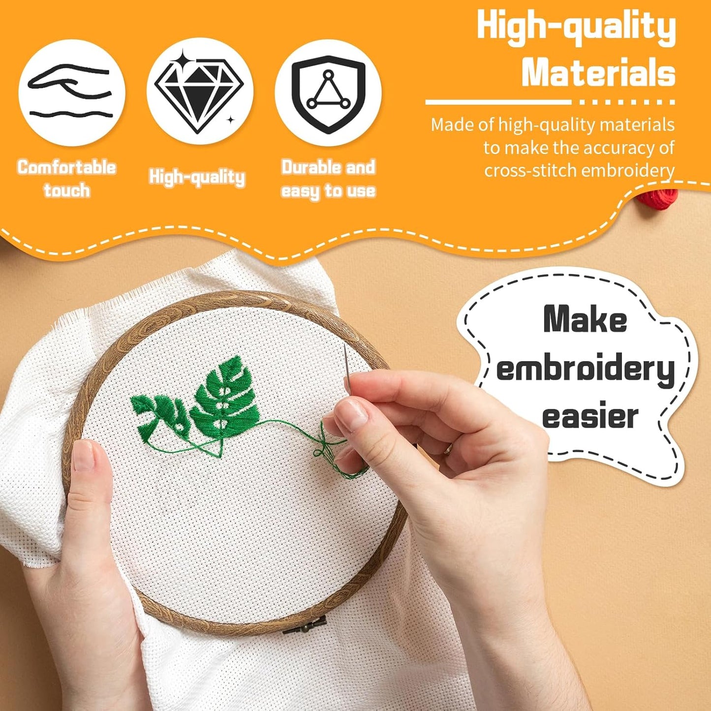 6 Pcs Cross Stitch Fabric, 14 Count White Embroidery Fabric Cloth Cross Stitch Cloth Supplies for DIY Handicrafts, Needlework, Embroidery Decoration Crafts (12 by 18-Inch)