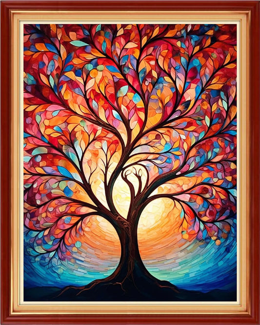 Artvxeay Cross Stitch Kits Stamped Full Range of Embroidery Kits for Beginners Adults 11CT Pattern Stitch Embroidery Kits Needlepoint Kits DIY- (Magic Night Light Tree 16x20 inch)