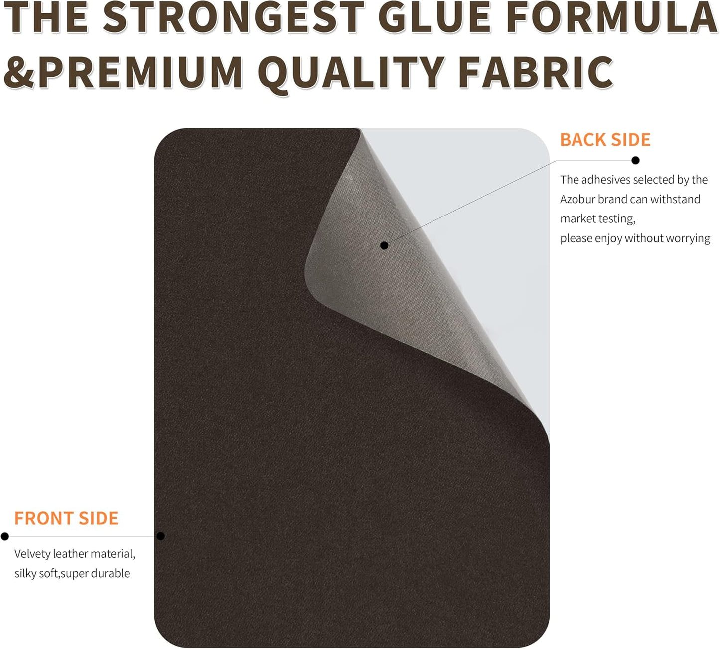Azobur Sofa Fabric Repair Patch, 6 Piece Microfiber Patches, Self Adhesive Fabric Sofa Patch Repair Fabric, Luxurious Look, Quick Fix Sofa.(Dark Brown)