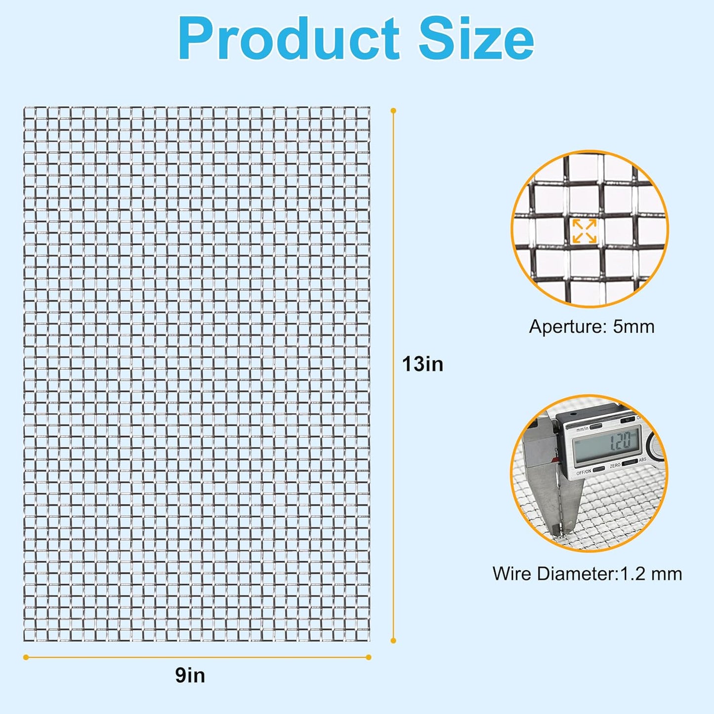 8 Pcs 13x9 (33cmx23cm) 20 Mesh 304 Stainless Steel Wire Mesh Sheet, Rustproof Metal Mesh Sheet Screen for DIY Crafts, Vent Covers, Garden Fencing, Window Protection & Industrial Filters