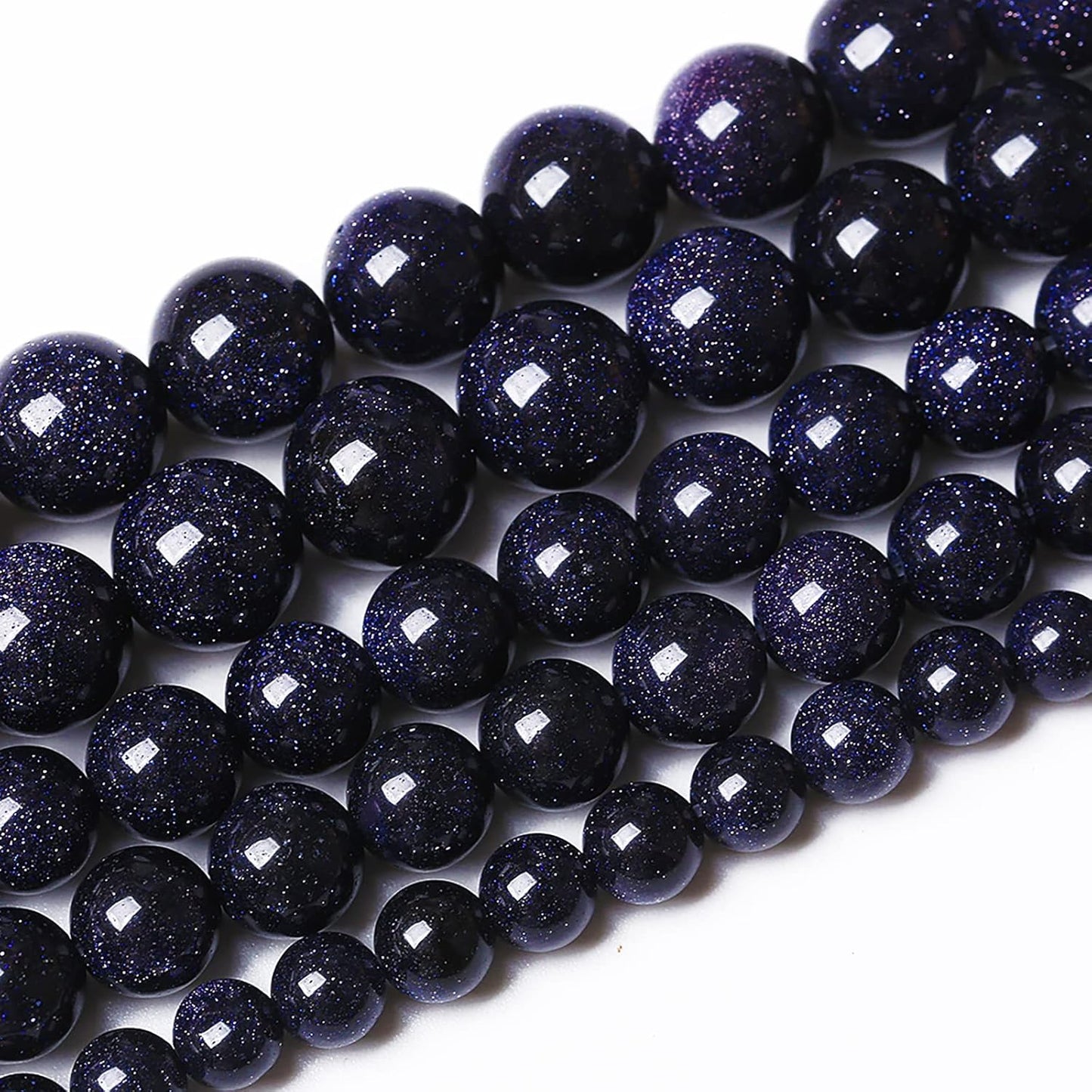 45PCS 8mm Blue Sandstone Gemstone Beads Beads Natural Stone Round Loose Beads for Jewelry Making DIY Bracelet Necklace 15" Inch