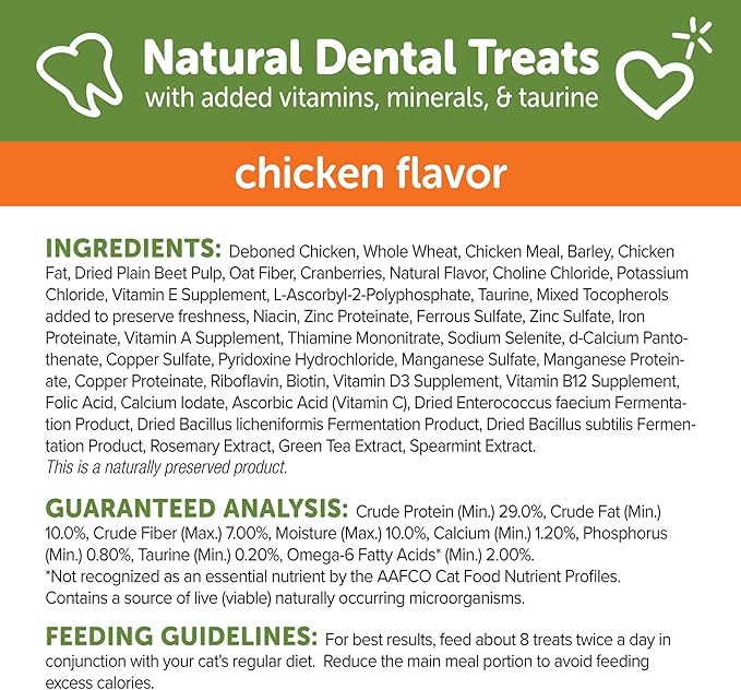 WHIMZEES Wellness Cat Dental Treats, Natural Chews, Chicken Flavor, (4.5 Ounce Bag)
