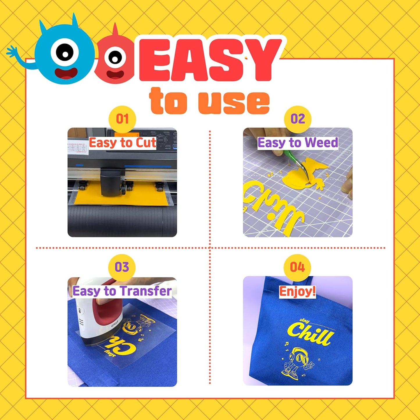 QuuCut Heat Transfer Vinyl Bundle: 12 Pack 12" x 10" Sheets, Reflective Silver, Rainbow and Glow in The Dark, Iron on Vinyl for T-Shirts, Cricut & Silhouette - Easy to Cut & Weed