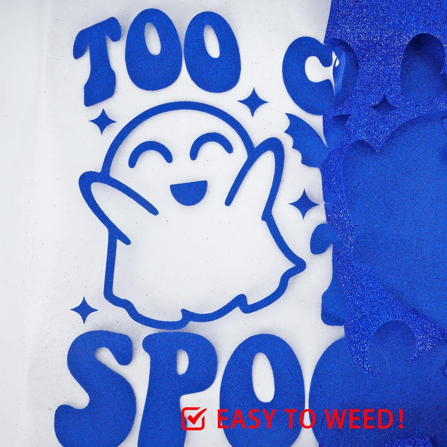 FUNKAKA Glitter Royal Blue HTV Heat Transfer Vinyl Rolls, 12" x 25ft PU Iron on Vinyl for T-Shirt Royal Blue Glitter HTV Vinyl for All Cutter Machines Easy to Cut & Weed for Heat Vinyl Design