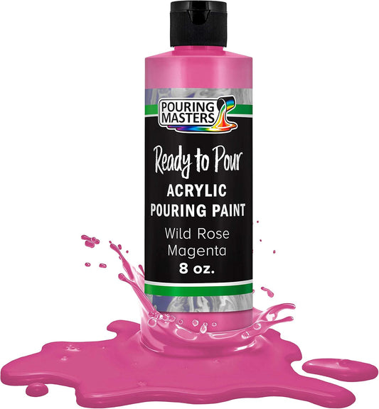 Pouring Masters Wild Rose Magenta Ready to Pour Acrylic Pouring Paint - Premium 8-Ounce Pre-Mixed Fluid Acrylic Paint - Fluid Art Supplies for Canvas, Wood, Paper, Tile & Rocks