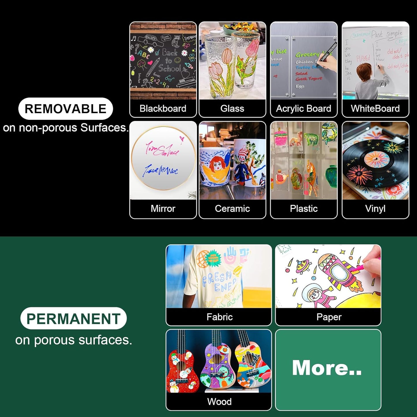 SILENART Chalk Markers - Vibrant 8 Pack - Dry Erase Markers Pen - Liquid Chalk Markers for Blackboard Chalk Board Windows Glass Acrylic Calendar Board - Erasable Chalk Marker (Red)