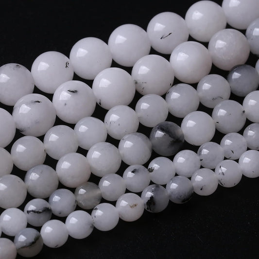 48PCS 8MM Black Rutilated Quartz Stone Beads Energy Healing Beads for DIY Jewelry Bracelet Necklace Making for Jewelry Making 15Inch