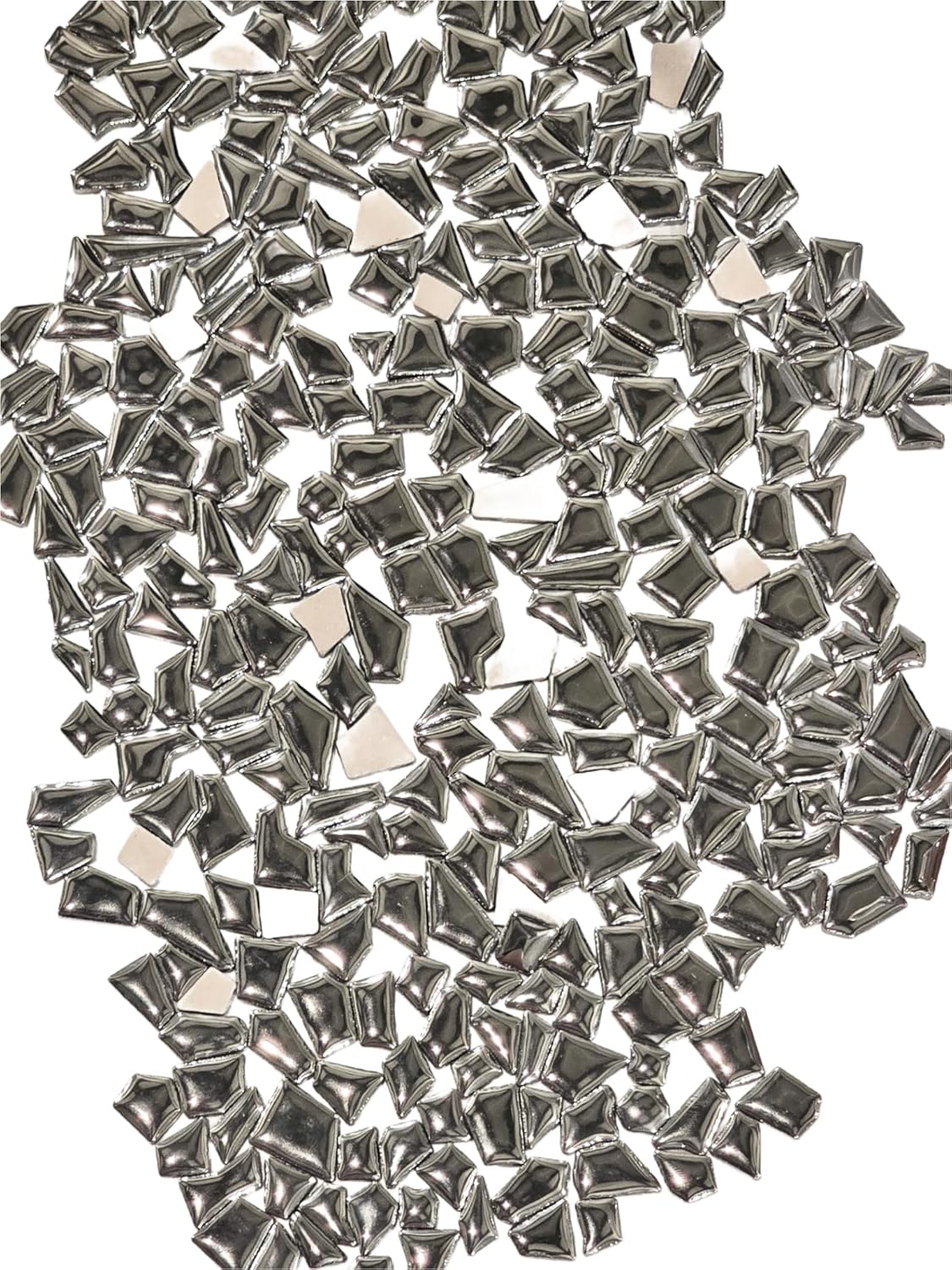 Ceramic Mosaic Tiles for Crafts & Art Projects 200 Grams Vibrant Colors Pieces Fit Together Like a Puzzle Endless Creative Ideas for Mosaic Art DIY Hobbies Small Sizes (Metallic Silver)